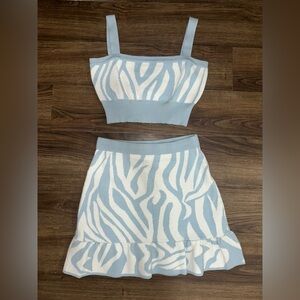 Blue zebra print set